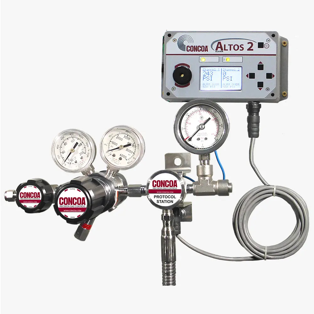 CONCOA 5291122-01-CON | 529 Series Protocol Alarm Station | Chrome-Plated Brass Regulators, 4500 PSIG