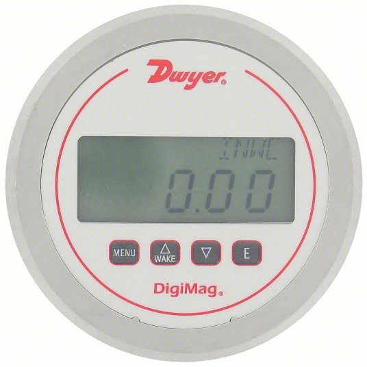 DWYER Digital Differential Pressure Gauge | Range 10 to 0 to 10 in wc |  1/8 in Tubing ,Back |  DigiMag DM-1000,