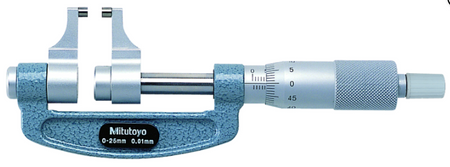 Mitutoyo 143-122 Caliper Jaw Micrometer 1-2"