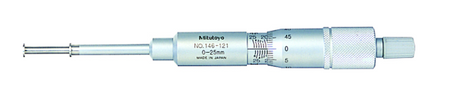 Mitutoyo  146-121 Groove Micrometer, Rotating Spindle 0-25mm, 6,35mm Flange