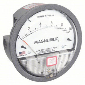 DWYER Differential Pressure Gauge | Range 0 to 10 in wc |  1/8 in NPT Female | Dual Single-Side or Back