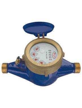 Dwyer Instruments WMT2-A-C-04-1 | 1" brass multi-jet water meter (GPM) | With pulse output | 1 Gal/pulse