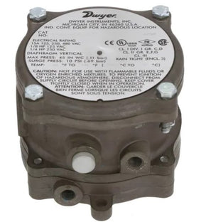 Dwyer Instruments 1950-00-2F | Differential Pressure Switch | Explosion Proof | 0 .07-.15in w.c. | 1950 Series