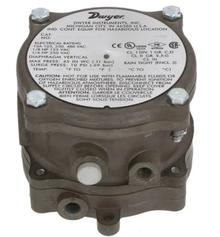 Dwyer Instruments 1950-00-2F | Differential Pressure Switch | Explosion Proof | 0 .07-.15in w.c. | 1950 Series