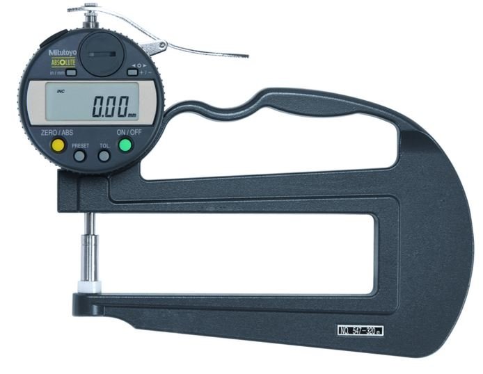 Mitutoyo 547-520S ABS Digital Thickness Gauge with ID-SInch/Metric, 0-0.47", 0.0005", 4.72" Throat