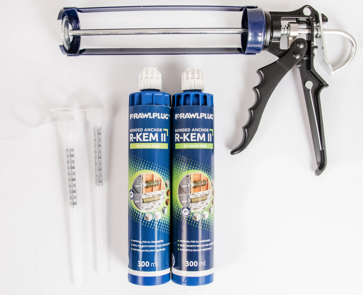 Rawlplug R-KEM-II-300-P2GUN | R-KEM-II Set of 2 Cartridges with Gun | 5-piece kit - generaltechuae