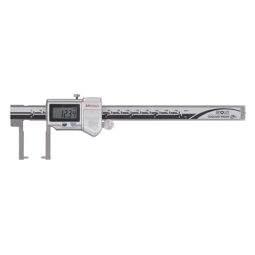Mitutoyo 573-752-20 Neck Jaw Caliper 0 - 150 mm (0 - 6") Point type