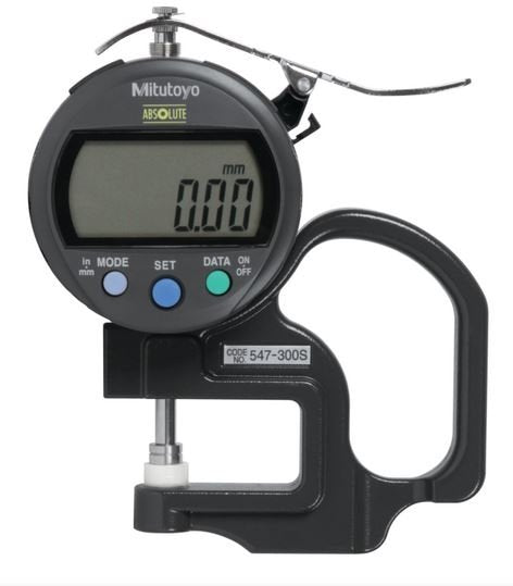 Mitutoyo 547-300S ABS Digital Thickness Gauge Inch/Metric, 0-0.4", 0.0005", Standard