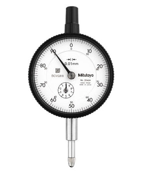 Mitutoyo 2046AB-11 | Dial Gauge | Flat Back | ANSI/AGD Type | Jewelled Bearing | Graduation 0.01 mm | Range 10 mm