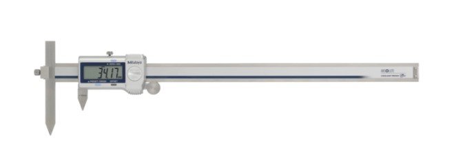 Mitutoyo 573-608-20 | Digital ABS Offset Centerline Caliper | Series 573 | With Thumb Roller and Data Output | Digital Step 0.01 mm | Range 10.1 to 310 mm | Weight 340 g