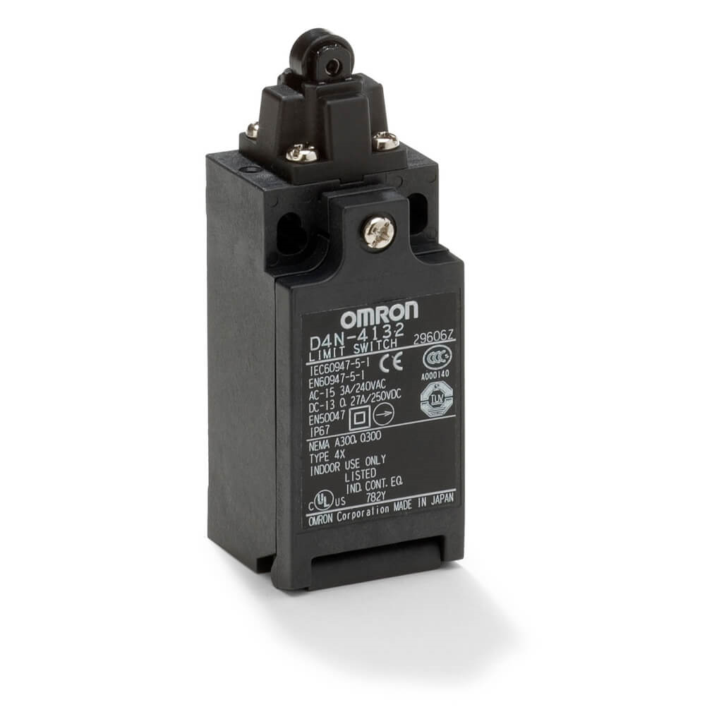 OMRON D4N-4132 | Safety Limit switch, D4N, M20 (1 conduit), 1NC/1NO (snap-action), top roller plunger