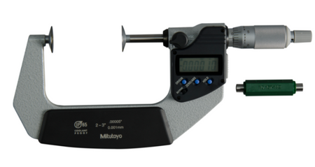 Mitutoyo 323-352-30 Digital Disc Micrometer IP65 Inch/Metric, 2-3", Disk=20mm