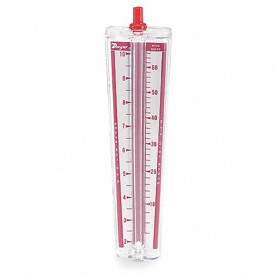 DWYER  Mechanical Wind Speed Indicator | Indicates Wind Speed | White Ball