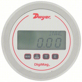 DWYER Digital Differential Pressure Gauge | Range 0 to 1 in wc | 1/8 in Tubing, Back, Round | DigiMag DM-1000,