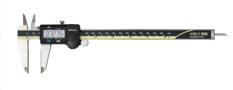 Mitutoyo 500-177-30 Digital ABS AOS Caliper, OD Carb. Jaws, Inch/Metric, 0 - 200 mm (0 - 8")