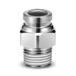 SMC KQB2H08-02S | Straight Fitting | Threaded-to-Tube | Series KQB2 | Connection R 1/4 Male | Tube Size 8mm