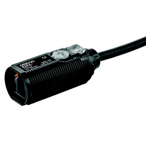 OMRON E3FA-RP11 2M | Photoelectric sensor, M18 axial, plastic body, red LED, retro-reflective, 0.1-4m, PNP, L-ON/D-ON selectable, 2m cable