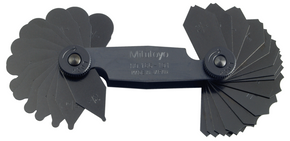 Mitutoyo 186-101 Radius Gauge 1/32-1/4", 15 pairs
