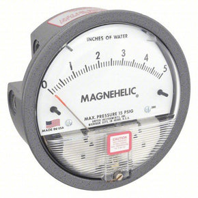 DWYER Differential Pressure Gauge | Range  0 to 5 in wc | 1/8 in NPT Female | Dual Single-Side or Back