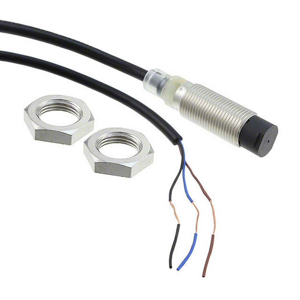 OMRON E2B-M12KN08-WP-B1 2M | Proximity sensor, LITE, inductive, nickel-brass, short body, M12, unshielded, 8 mm, DC, 3-wire, PNP-NO, 2 m cable