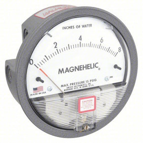 DWYER Differential Pressure Gauge | Range 0 to 8 in wc | 1/8 in NPT Female | Dual Single-Side or Back