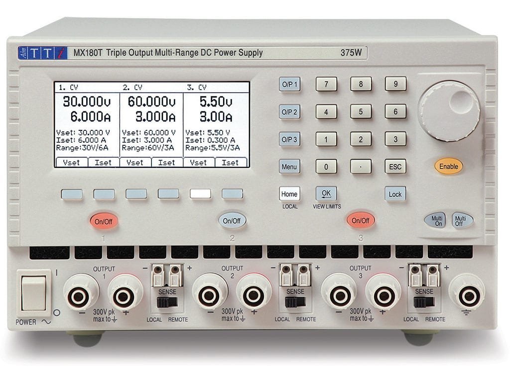 TTi MX180T | DC Power Supply | Triple Output 375 Watt Combined Output