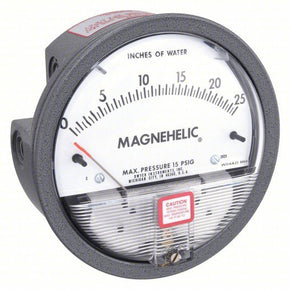 DWYER Differential Pressure Gauge | Range 0 to 25 in wc | 1/8 in NPT Female | Dual Single-Side or Back