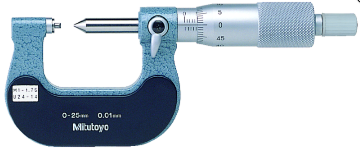 Mitutoyo 125-118 Screw Thread Micrometer
75-100mm, 2-3mm/13-9TPI