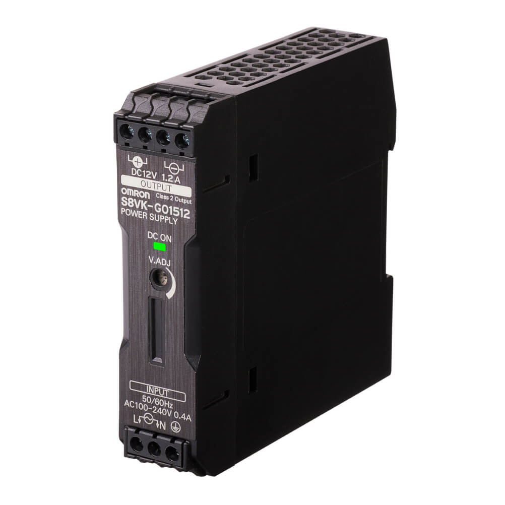 OMRON S8VK-G01512 | Book type power supply, Pro, 15 W, 12 VDC, 1.2A, DIN rail mounting