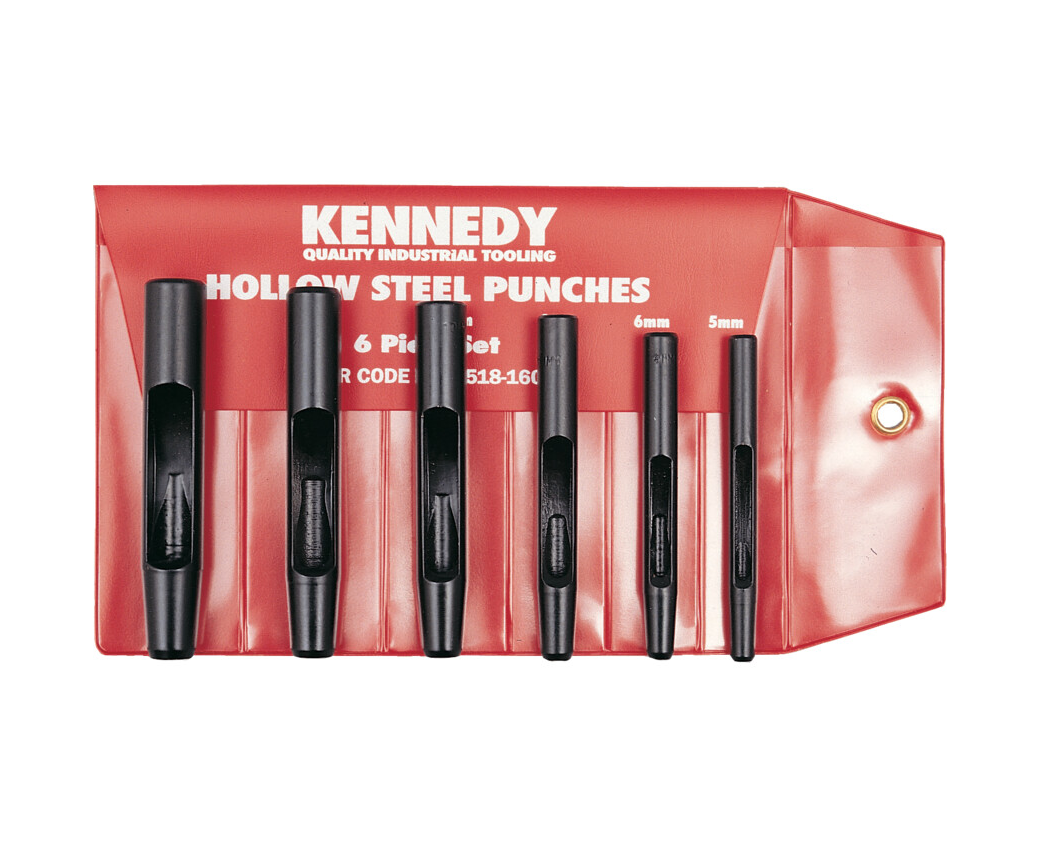 Kennedy KEN5181600K |  Carbon Steel | Punch Set | Point 10mm/11mm/12mm/5mm/6mm/8mm, 100mm/105mm/115mm/117mm