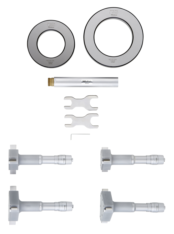Mitutoyo 368-997,  3-Point Internal Micrometer Holtest Set 2-4" (4 pcs.), Economy Set