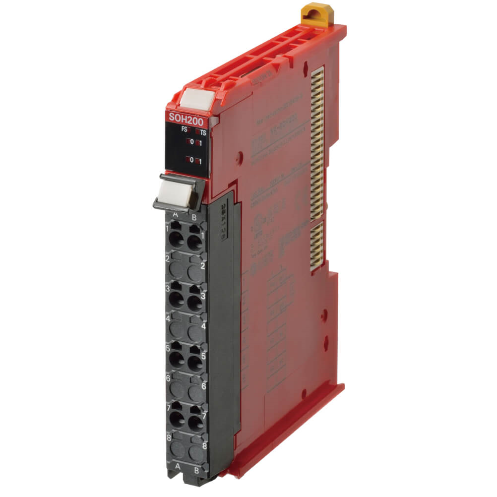 OMRON NX-SOH200 | 2 Digital Safety Outputs, PNP 24 VDC, 2.0 A/point, 4.0 A/NX Unit, screwless push-in connector, 12 mm wide