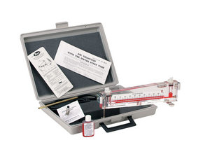 Dwyer Instruments 100.5 | Solid plastic portable gage | Range .10-0-1.0" w.c. | .01 Minor div. | 8-1/4" Scale | Plastic carrying case