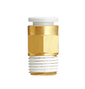 SMC KQ2H04-01NS | Copper Alloy Fitting | Threaded-to-Tube | Series KQ2 | Connection R 1/8 Male | Tube Size 4mm