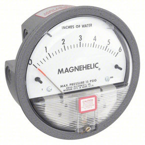 DWYER Differential Pressure Gauge | Range 0 to 6 in wc |  1/8 in NPT Female | Dual Single-Side or Back