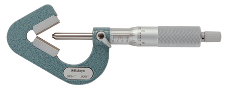 Mitutoyo 114-202 3 Flute V-Anvil Micrometer 0.09-1"