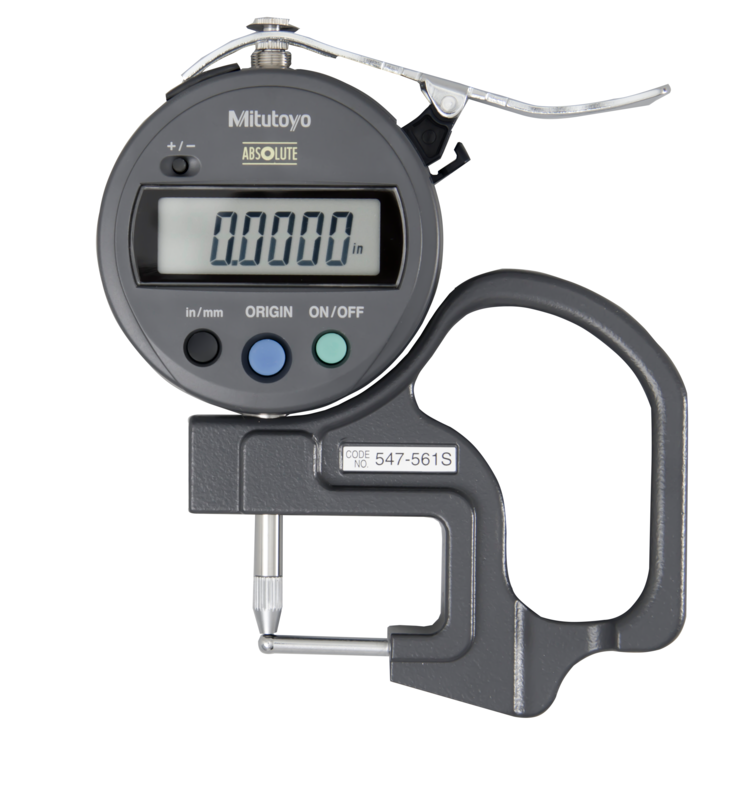 Mitutoyo 547-561S ABS Digital Thickness Gauge with ID-SInch/Metric, 0-0.47", 0.0005", Tube Thickness