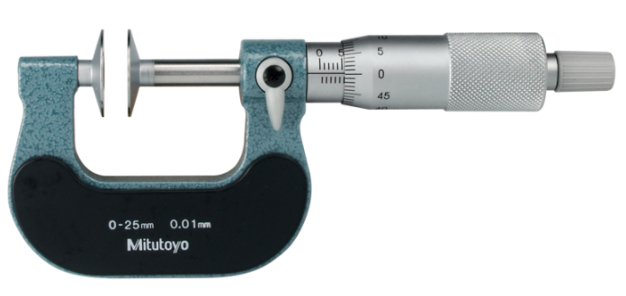Mitutoyo 123-102 Disc Micrometer, Hardened Steel Disks 25-50mm, Disk=20mm