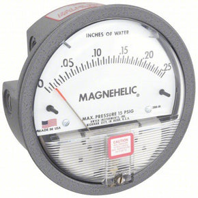 DWYER Differential Pressure Gauge | Range 0 to 0.25 in wc | 1/8 in NPT Female | Dual Single-Side or Back