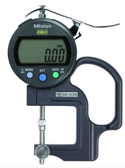 Mitutoyo 547-312S ABS Digital Thickness Gauge Inch/Metric, 0-0.4", 0.0005", Lens Thickness