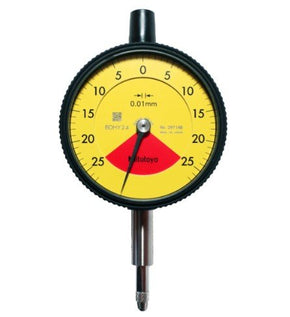 Mitutoyo 2971AB | Dial Gauge | Flat Back | ISO Type | Series 2 | One Revolution | Graduation 0.01 mm | Range 0.5 mm