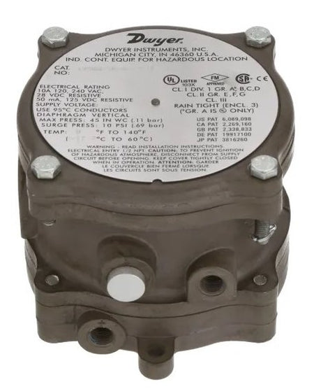 Dwyer Instruments 1950G-20-B-24-NA | Differential Pressure Switch | Explosion Proof | 4-20in w.c.