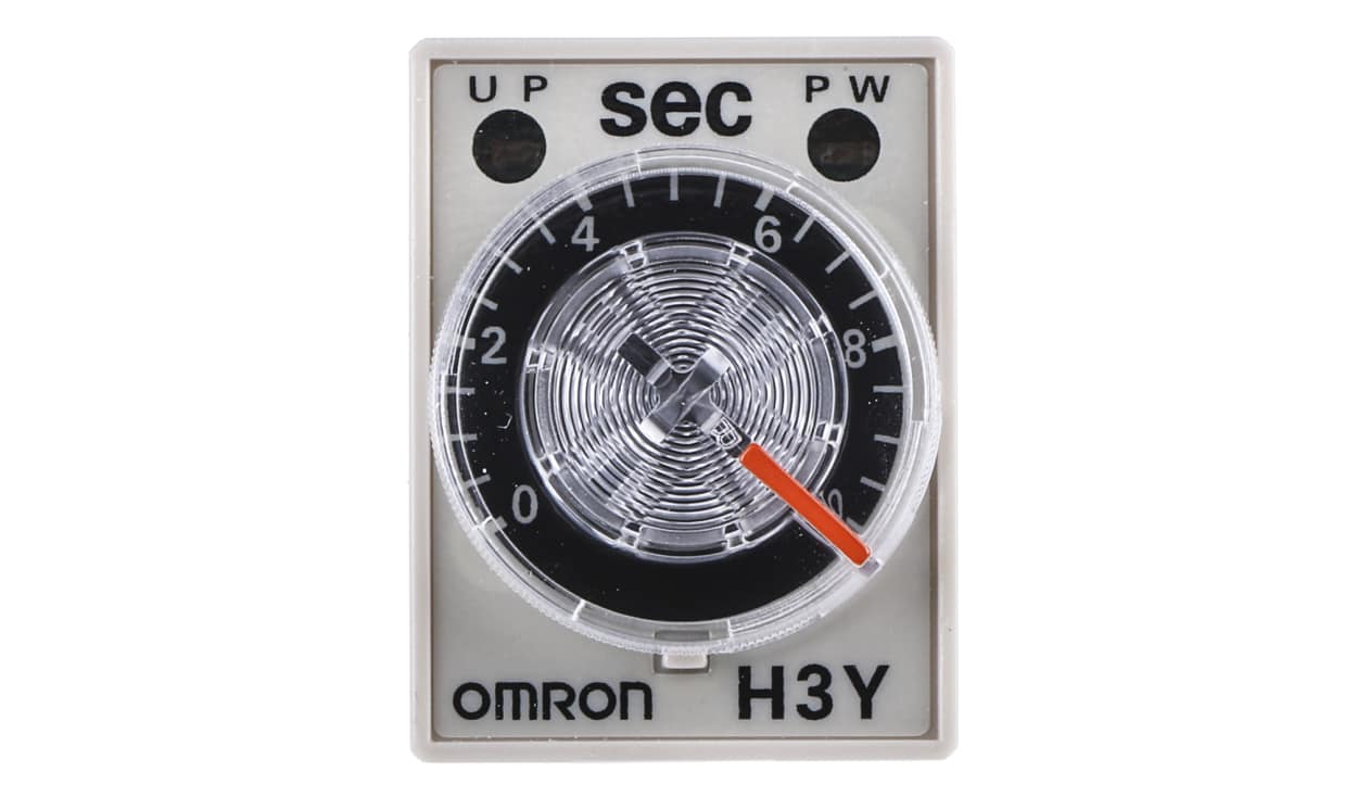 Omron H3Y-4 DC24 10S, H3Y-4 Series DIN Rail, Surface Mount Timer Relay, 24V dc, 4-Contact, 0.5 → 10s, 1-Function, 4PDT - generaltechuae