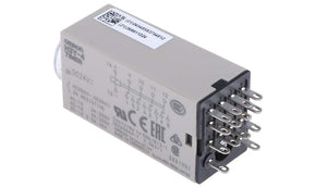 Omron H3Y-4 DC24 10S, H3Y-4 Series DIN Rail, Surface Mount Timer Relay, 24V dc, 4-Contact, 0.5 → 10s, 1-Function, 4PDT