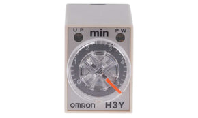 Omron H3Y-4 AC200-230 5M, H3Y-4 Series DIN Rail, Surface Mount Timer Relay, 200 → 230V ac, 4-Contact, 0.2 → 5 min,