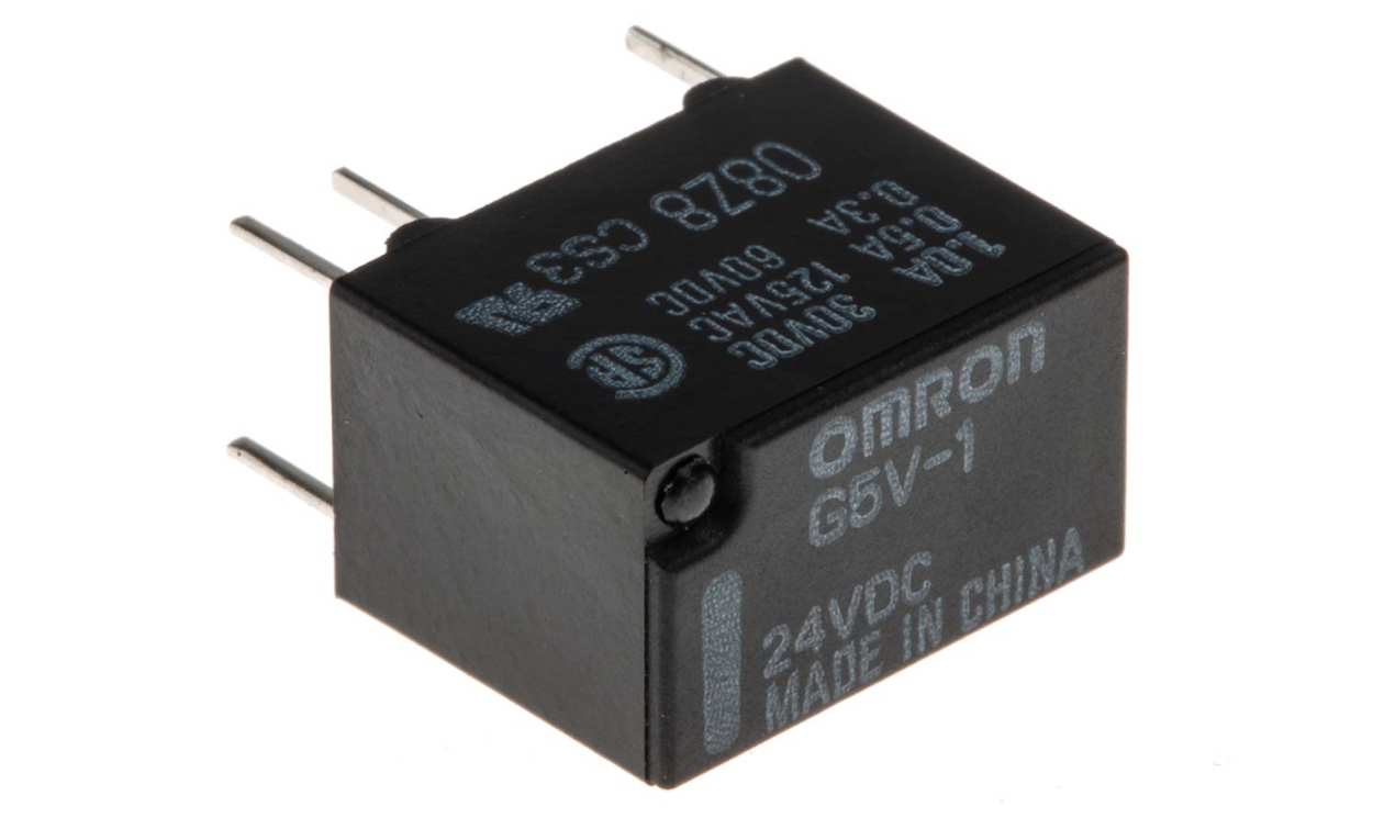 Omron G5V-1 DC24, PCB Mount Signal Relay, 24V dc Coil, 2A Switching Current, SPDT