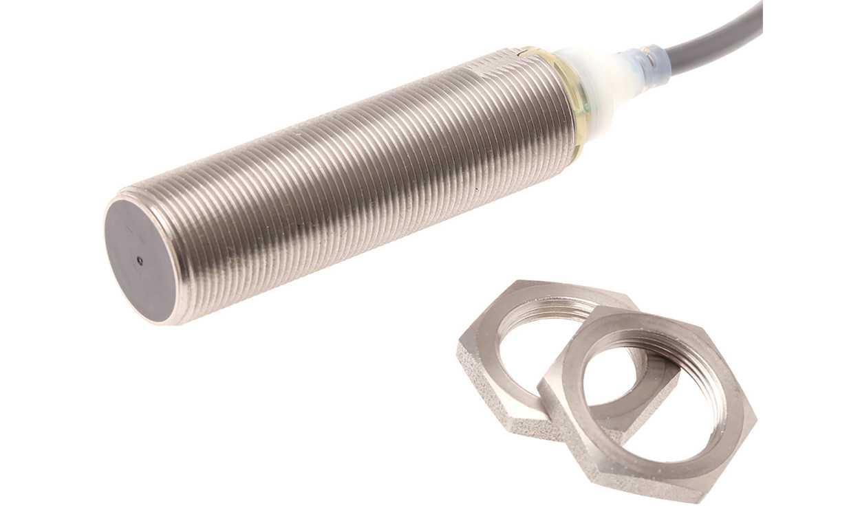 Omron E2AS18LS08WPB12M, Inductive Threaded Barrel Proximity Sensor, M18, 8 mm Detection, PNP NO, 12 → 24 V dc