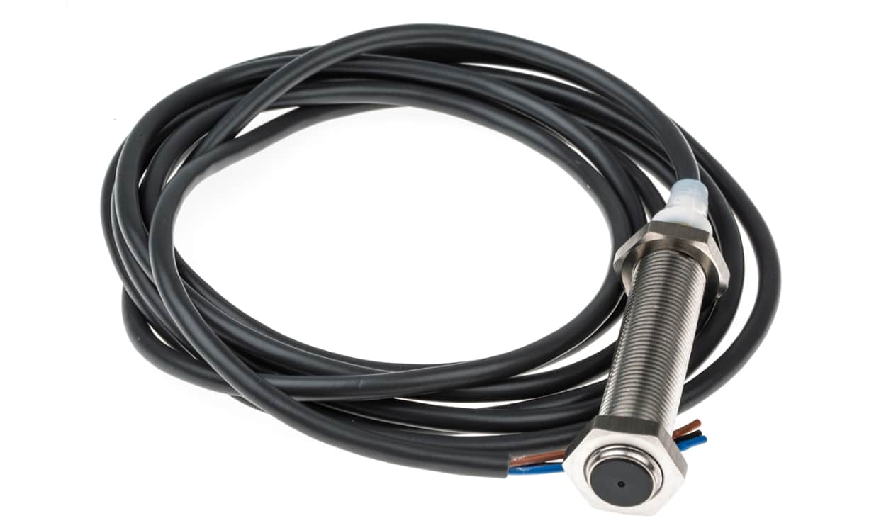 Omron E2A-S12LS04-WP-B1 2M, Inductive Threaded Barrel Proximity Sensor, M12, 4 mm Detection, PNP NO, 12 → 24 V dc - generaltechuae
