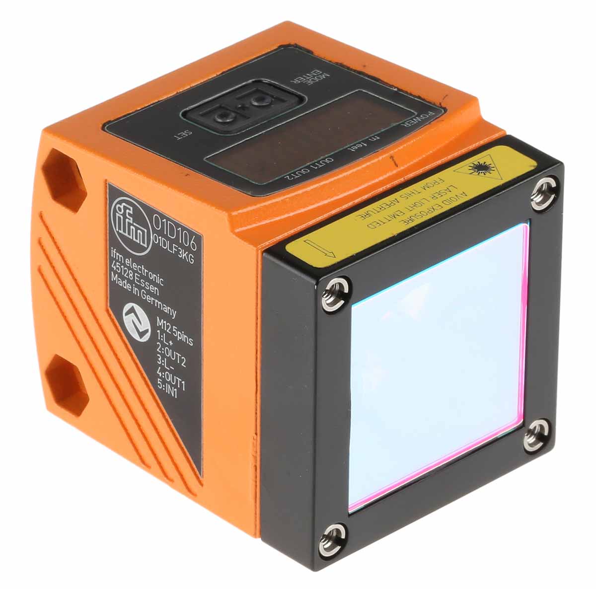 ifm O1D106, Background Suppression Distance Sensor, Block Sensor, 1 mm → 75 m Detection Range IO-LINK