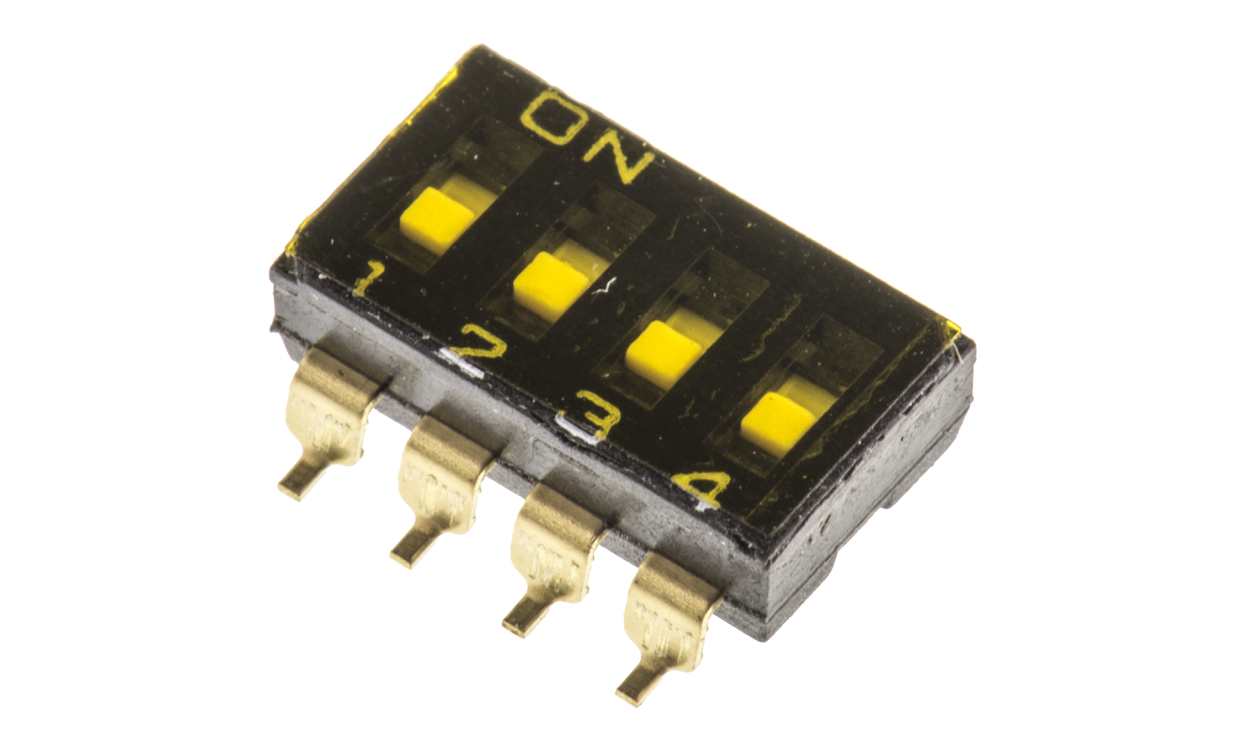 Omron A6S-4102-H, 4 Way Surface Mount DIP Switch 4PST